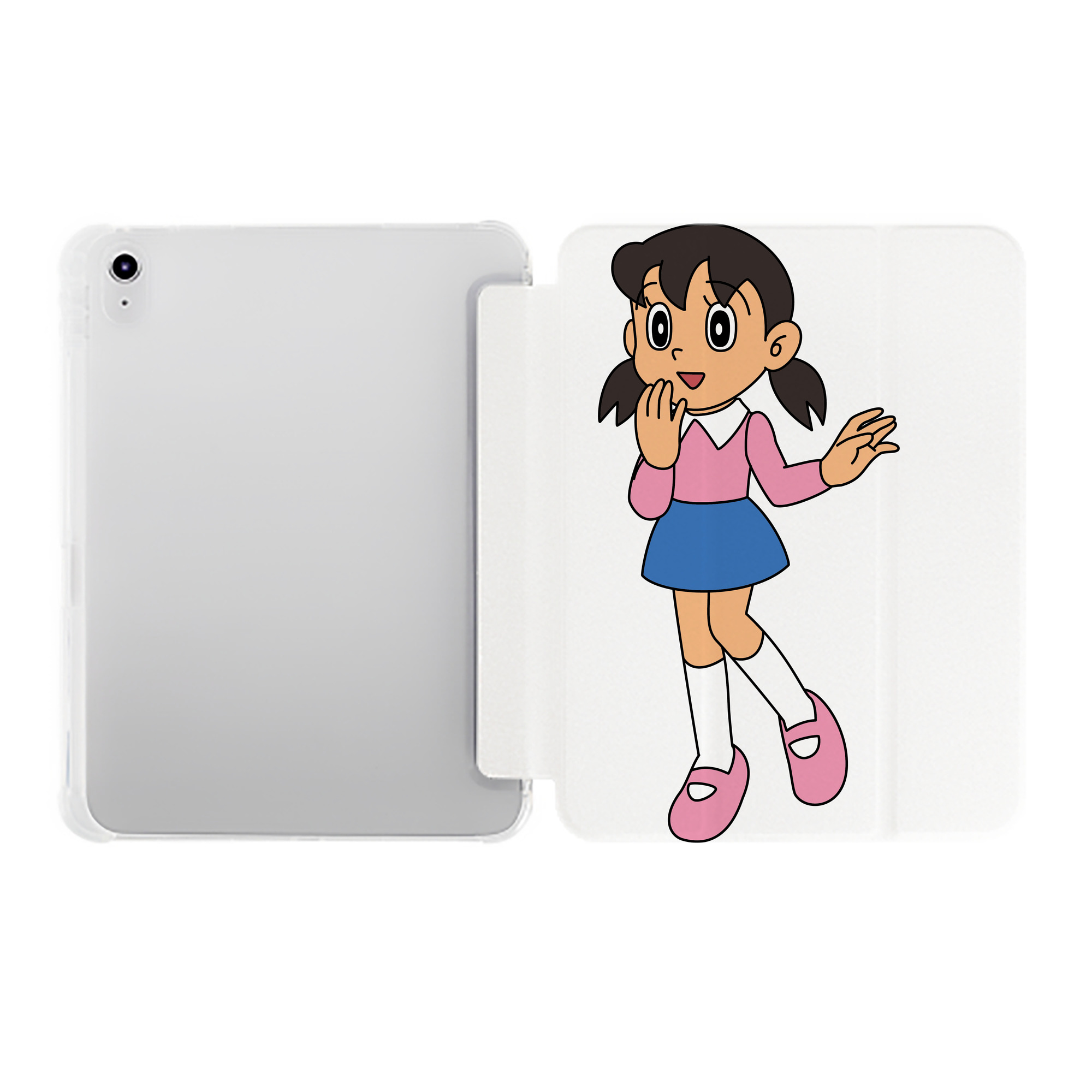 （画像用） ドラえもん みなもと しずか Doraemon Shizuka Minamoto IPad ケース ペン収納付き 三つ折りスタンド PUレザー×シリコン 対応機種9.5/10.5/10.9インチ